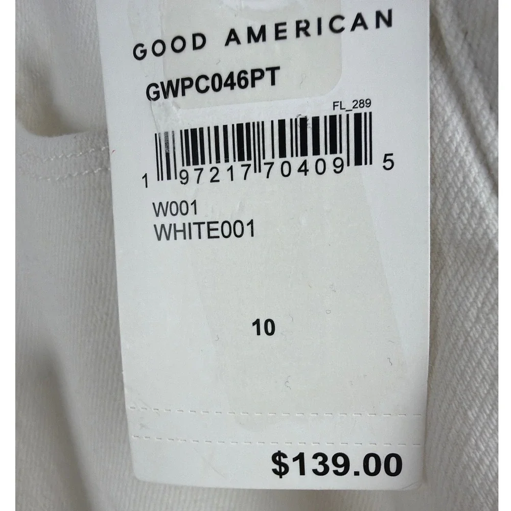 Good American  Palazzo Crop White High Rise Wide Leg Jeans 10 GWPC046PT - Picture 7 of 16